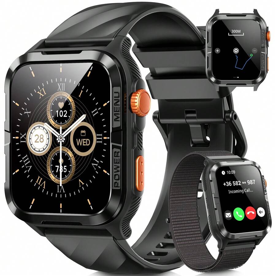 Smartwatch IP68 Waterproof Unisex Smartwatch For Phones/Android, Fitness Watch With Heart Rate Monitor Sleep Tracking Step Counter Calorie Counter Blood Pressure Monitor,Smartwatch With GPS Positioning,Watch Gift For Men/Women