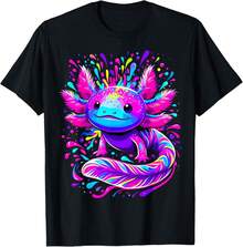 Axolotl Beautiful Colorful Artistic Axolotl T-Shirt - 黑色 - 查看 1