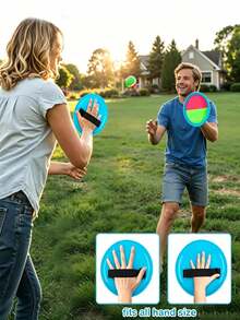 6/3/1er Set Klettball Interaktives Sportset, langanhaltend hochbelastbarer Kunststoff Schläger Ball, Innen-/Außenbereich Garten Strand Camping Familienfeier Aktivität, Neujahr Valentinstag Muttertag Vatertag Abschluss Geschenk - Mehrfarbig - Übersicht 3