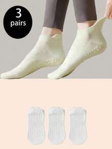 3/6/10 Paar farbige Yoga-Socken für Damen mit rutschfestem Silikonbündchen und bequemem elastischem Kordelzug, kurze Yoga- und Tanzsocken Einfarbig, geeignet für Sport, Ballett und Yoga - Verschiedenfarbig - Übersicht 16