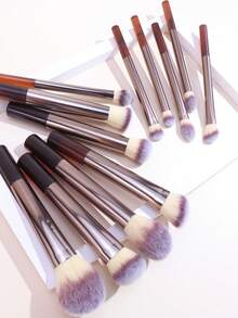 12Pcs Professional Makeup Brush Set, Soft Fluffy Synthetic Brushes For Powder Blush Concealer Eyeshadow Full Face Make Up Tools - Multicolor - View 5