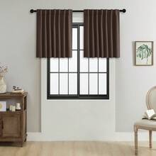 1 pieza/2 piezas Cortinas opacas de unicolor/Cortinas con bolsillo para barra/Cortinas con pestaña trasera/Cortinas con clip/Múltiples métodos de colgado/Cortinas opacas para habitación/Cortinas opacas con protección de privacidad y aislamiento térmico/Adecuadas para sala de estar, dormitorio, sala de estudio/Cortinas de color marrón oscuro - marron oscuro - Ver 10