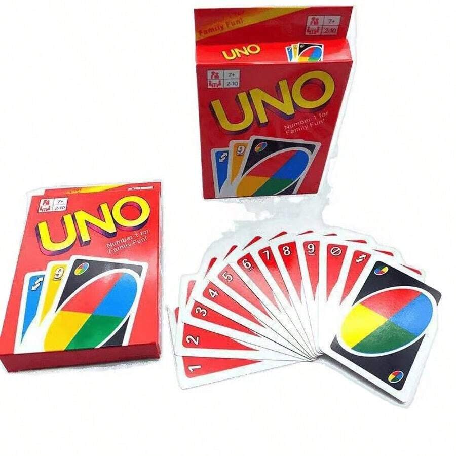 Mattel 1件經典原版 UNO 彩色數字卡牌遊戲,多色功能卡含跳過、反轉、抽牌規則,便攜互動桌面遊戲,適合家庭旅行、假期、朋友聚會、休閒之夜、派對娛樂(隨機款式) - 彩色 - 查看 1