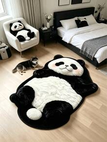1 pieza Alfombra con patrón de panda, Alfombra de sala de estar, Alfombra, Alfombra de área, Alfombra de área pequeña, Tapete, Decoración del hogar, Alfombra grande de sala de estar, Alfombra redonda, Decoración del hogar de sala de estar, Decoración de la habitación, Alfombra lavable, Regalo de graduación - panda - Ver 3