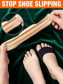 Comfortable Women Breathable Toe Leg Warmers With Five-Hole Toe Separators To Prevent Friction Sweat-Wicking Anti-Slip Insoles For Office Lady Dancers And Commuters Invisible Half-Toe Leg Ideal For Outdoor Walk Wedding Party Daily Wear - Multicolor - View 5