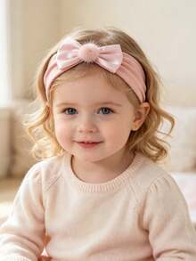 3pcs/Set Super Soft Elastic Wide Headband For Baby Girls, Newborn Flower Pom Pom Bow Hairband, Non-Tight Hair Accessory Set, Versatile Infant Hairbands - Multicolor - View 2