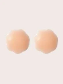 Lignisse Plus Size Reusable Silicone Nipple Covers, Flower Shaped Adhesive Nipple Pasties, Invisible Breast Petals, Sticky Nipple Cover For Dress, Wedding - Pink - View 7