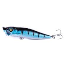 10pcs Topwater Popper Fishing Lures 3d Eyes Hard Baits Artificial Wobblers Plastic Fishing Tackle Artificial Surface Bait - Multicolor - View 7
