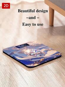 1 pieza Báscula electrónica con pantalla LED, báscula de baño plana 2D con diamantes brillantes, plataforma de pesaje decorativa - Adecuada para uso a largo plazo, satisface las necesidades de pesaje en el hogar, regalo de Navidad, Año Nuevo, Día de San Valentín, utiliza pilas AAA (pilas no incluidas) - A - Ver 8
