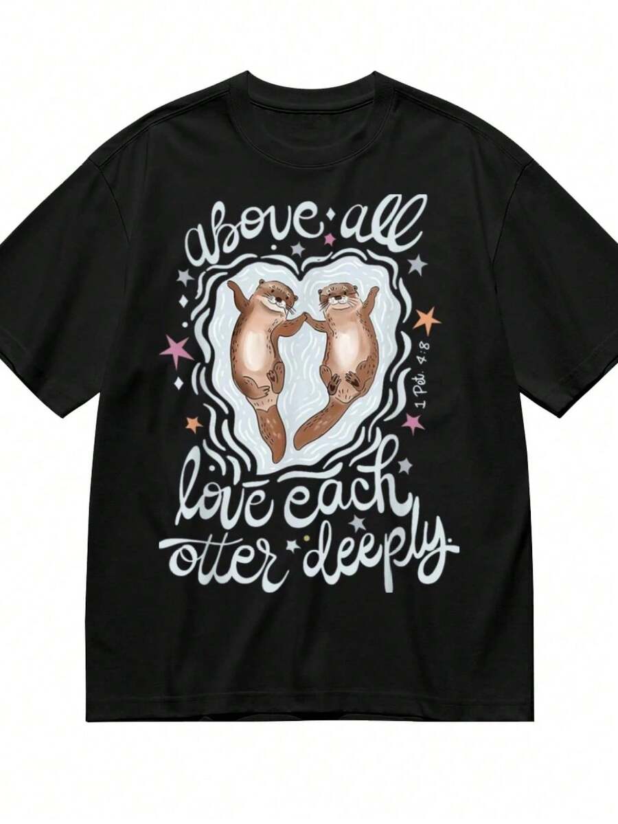 Men T-Shirts - 黑色 - 查看 1