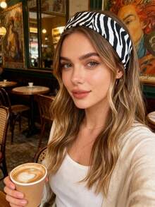 3/1pc Women's Zebra Print Fashion Headband, Suitable For Daily Wear, Yoga Fitness Sports Headband, Summer Hair Accessory - Multicolor - View 5