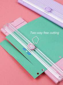 1pc Precision Trimmer, A4 Portable Rolling Blade Paper Cutter, Built-In Grid Ruler Straight Cutting Function, Hidden Safety Blade No-Burr Manual Cutting Tool, Suitable For Scrapbook, Journal DIY, Student Homework And Office Document Cutting Needs. Scrapbook Supplies, Back To School, Teacher Supplies, Desk Accessories - Multiple Styles - View 4