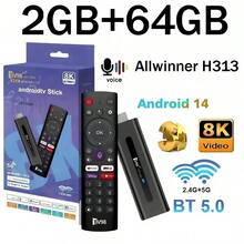 Q96 OHP Android 14, Prosesor Allwinner H313 Quad-Core, HDR 10, 4K, Remote Kontrol Suara, 4G 5G, WiFi Dual-Band, Pemutar Media HD - Hitam - View 1