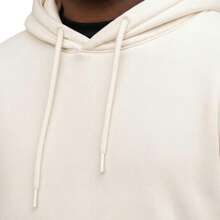 Relaxed Kangaroo Hoodie Sweatshirt, Soft And Warm - Cream - View 4