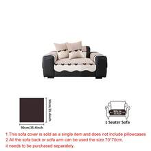 SANMOSPIN 1PC Irregular Chenille Sofa Cushion, Black Bow Decoration On Hem, All-Season Sofa Cover, Anti-Cat Scratch, Pet-Friendly, Soft And Comfortable, Suitable For 1/2/3/4 Seater, Living Room, Bedroom, Home Decor For Various Occasions - Beige - View 13