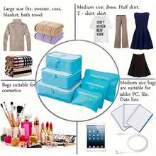 6pcs Set Diagonal Stripe Travel Luggage Organizer Bags, Multi-Functional Luggage Organizer With Clothing, Shoes And Underwear Bags, Space-Saving, Clothes Classification Storage Packing Portable Storage Bags, Travel Supplies Set Underwear Organizer Storage Bags, 6 Sizes, Reusable And Washable, Essential Organizer Bags For Travel And Business Trips - View 2