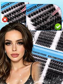 580PCS Individual Cluster Lashes, 30D/40D/50D/60D/80D/100D Mixed 10-18mm, Soft Natural Reusable Eyelashes For Daily & Dramatic Look, Ideal For Beginners, Travel, Wedding & Holiday - D - View 7
