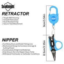 SeaKnight Fishing Scissors With Retractable Lanyard, 4-In-1 Braided Line Cutter, Split Ring Opener, Fishing Gear Accessory - Blue - View 2