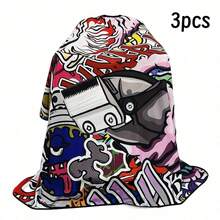 1pc Professional Barber Cutting Cape, Hairdressing Tool Pattern Design, Durable Fabric For Salon And Home Use, Colorful Graphic Apron Essential For Haircutting - Multicolor - View 9