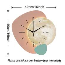 Horloge murale design lune moderne, mouvement quartz ultra-silencieux, sans bruit de tic-tac, design plat, convient pour décorer le salon, la chambre, le bureau, la cuisine et le café, cadeau décoratif parfait pour les amis et la famille, peut être utilisé pour la décoration de la chambre, la décoration de la chambre, la décoration du dortoir, la décoration de la rentrée scolaire, la surprise scolaire, la saison de la rentrée scolaire, la décoration de mariage, le cadeau d'anniversaire d'un ami, la décoration de la maison et les fournitures scolaires. - Horloge murale décorative - Voir 13