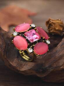 1pc Enamel Rhinestone Animal Ring, Vintage Insect Crab Lobster Bird Design, Unique Niche Style Women's Finger Ring, Suitable For Daily Wear And Vacation Outfits - Multicolor - View 4