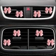 3/4/6 Pcs Pink Bow Car Interior Cute Car Interior Accessories Car Air Vent Decoration Clip Bow Car Air Vent Decoration Clip - A - View 19