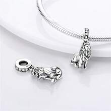 Vectoflux 1pc S925 Sterling Silver Elephant, Bird, Lion, Zebra Pendant, Suitable For Original Bracelet, Necklace, Keychain DIY Pendant Making, Women's Gift, Suitable For Birthday, Party, Holiday Gift - Silver - View 4