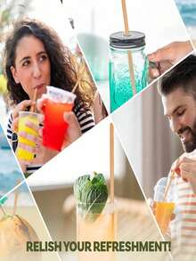 5/10/30/50/100pcs Sugarcane Straws, Brown Sugarcane Straws, Suitable For Hot/Cold Drinks, Coffee, Cocktails, Juices, Home Parties, Beach Parties - View 4