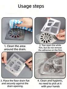 Drain Sticker, Drain Filter, Hair Catcher, Sewer Filter, Sink Strainer, Drainage Filter, Suitable For Bathroom, Kitchen, Bath, Washbasin, Self-Adhesive Convenient, Durable And Easy To Install To Keep Drainage System Clear - Multiple Styles - View 4