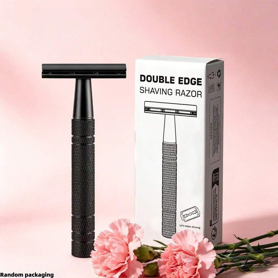 Matte Black Double-Edge Safety Razor (Blades Not Included); Unisex, Reusable, And Suitable For Home Use And Travel. - Safety Razor - View 1