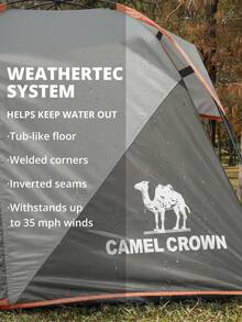 CAMEL CROWN 6-Person Portable Folding Camping Tent, Windproof And Waterproof Outdoor Camping Gear - Carbon Ash - View 4