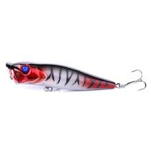 10pcs Topwater Popper Fishing Lures 3d Eyes Hard Baits Artificial Wobblers Plastic Fishing Tackle Artificial Surface Bait - Multicolor - View 5