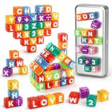 Kids Magnetic Letters & Numbers - Transparent Magnetic Cubes With Letters and Corners - View 2