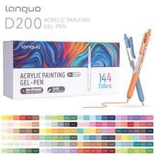 Languo 新款 Clicker D-200 大容量可換芯凝膠筆 54/72/90/144 色禮盒裝，書寫順滑、色彩鮮豔、柔軟橡膠材質，6 支/包，漸層色，可用作書寫筆、螢光筆，0.7mm 筆尖，透明筆桿，適用於繪圖、標記、學生筆記、手工製作、辦公使用等 - 彩色 - 查看 30