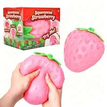 Squishy & Decompress Creme de Morango para Apertar, Brinquedo Sensorial Criativo de Alívio de Estresse com Fluido de Morango, Brinquedo de Dedo, Portátil, Presente de Aniversário e Feriado para Amigos e Família - Multicolorido - Visão 5