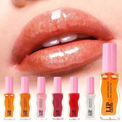 JUJU DREAM Brillo de Labios Sparkling Wave de 6 Colores - Brillo de Alta Intensidad con Purpurina, Versátil para Maquillaje Natural/Glam, Perfecto para Uso Diario/Fiesta/Festival, Idea