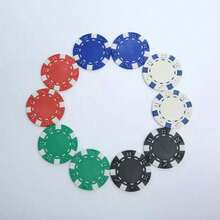 200pcs ABS Monte Carlo Poker Chips, Casino Grade Striped Pattern, Suitable For Texas Hold'em, Blackjack, Card Night Poker Games, Perfect For Casino Card Games, Poker Games And Family Game Night - Multicolor - View 6