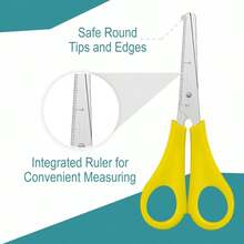 5pcs Scissors Set - Built-In Scale, Multi-Functional Scissors, Tip Design, Suitable For Office And Craft Projects, Can Cut Paper, Cards, Etc., Back To School Essential, School Supplies - Scissors - 5 Pack - View 4
