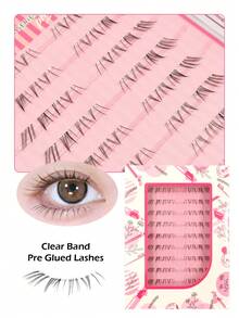 80pcs Self-Adhesive Lower Eyelashes, Natural Lightweight Cartoon Style Clustered Lower False Eyelashes, Pre-Glued, Segmented, Suitable For Daily Makeup And Beginners - C - 查看 3