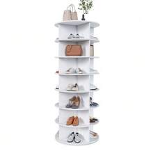 Rotating Shoe Tower With 7 Levels – 360° Rotating Shoe Rack, Freestanding, Space-Saving For Up To 28 Pairs Of Shoes, Height Base For Boots, White (60 * 60 * 184 Cm) - 白色 - 查看 1