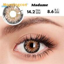 Morningcon Lens Eyes Big Beauty Pupil Cosmic Contact Lens Small Diameter Myopia Colored Natural Contact Lenses 2 Pieces Summer Gift For Girls Eye Make Up Yearly - Brown - View 2