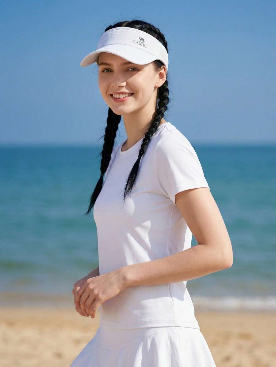 CAMEL CROWN Hollow Top Sun Hat, UV Protection Quick-Dry Sports Cap, Lightweight Sun Hat, Suitable For Summer Running And Tennis - Ivory White - View 1