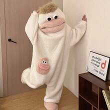 2件/1件/5款：白色、紫色、黃色、綠色連身睡衣，高品質居家服，適合Cosplay，中性連身套裝，卡通大嘴怪獸可愛趣味加厚珊瑚絨家居服，情侶睡衣，男女通用卡通睡衣 - 彩色 - 查看 31