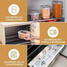 48/22pcs Kitchen Storage Containers, Food Storage Tanks, (24/11 Container + 24/11 Lid) Kitchen Preservation And Storage Boxes, Plastic Storage Boxes, For Grains, Flour, Sugar, With Labels + Marks, Kitchenware, Baking Container - View 11
