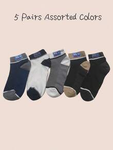 5 Paar Herren Kurzsocken, Frühling/Herbst schweißabsorbierend geruchshemmend Sport-Mesh-Socken, Sommer Bootssocken - Verschiedenfarbig - Übersicht 6