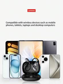 Lenovo 2026新款耳掛式無線耳機，開耳式設計，智慧通話降噪，長效續航，數位電量顯示，舒適佩戴，穩固不脫落，適合戶外運動 - 灰色 - 查看 6