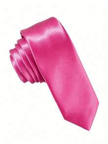 1/2pcs Solid Color Versatile Narrow Hand-Tied Tie, Simple Retro Style Tie - Multicolor - View 13