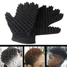 Curly Hair Sponge Gloves, Magic Curl Scissors Twist Sponge Glove Brush, Black Hair Brush Sponge For Men's Curly Hair, African Natural Hair, Gift, Hair Styling Accessories, Hair Styling Tools - Multicolor - View 6
