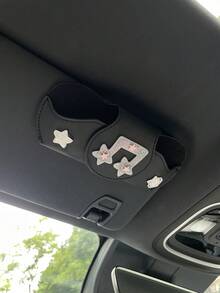 1pc Sparkling Star & Music Note Car Sun Visor Fashion Glasses Holder Clip, Car Interior Fashion Glasses Storage Clip, Driver Side Fashion Glasses Clip, Star & Music Note Strawberry Design Car Glasses Holder, Multi-Functional Glasses Clip & Ticket Holder, Creative Car Sun Visor Glasses Holder, Car Interior Accessories Car Glasses Clip - A - View 8