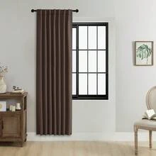 1 pieza/2 piezas Cortinas opacas de unicolor/Cortinas con bolsillo para barra/Cortinas con pestaña trasera/Cortinas con clip/Múltiples métodos de colgado/Cortinas opacas para habitación/Cortinas opacas con protección de privacidad y aislamiento térmico/Adecuadas para sala de estar, dormitorio, sala de estudio/Cortinas de color marrón oscuro - marron oscuro - Ver 23